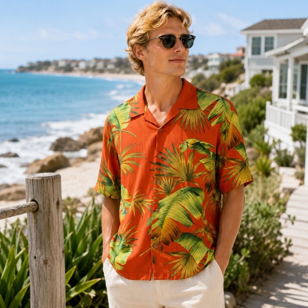 Tommy Bahama Silk Shirt Size Large - Picture 1 of 11